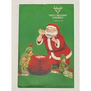Ambassador Vtg Santa's Sweetshop Honeycomb Table Centerpiece 11" w/ Elves NIP